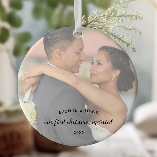 Our First Christmas Married Double Sided Keramik Ornament