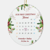 Our First Christmas Married Keepsake Calendar Keramik Ornament (Links)