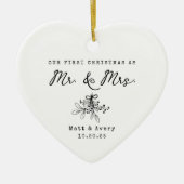 Our First Christmas Married Mr & Mrs Custom Name Keramik Ornament (Vorne)