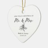 Our First Christmas Married Mr & Mrs Custom Name Keramik Ornament (Links)