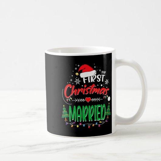 Our First Christmas Married Newlywed Mr And Mrs Kaffeetasse (Rechts)