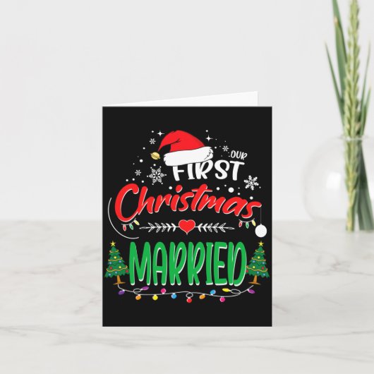 Our First Christmas Married Newlywed Mr And Mrs  Karte (Vorderseite)