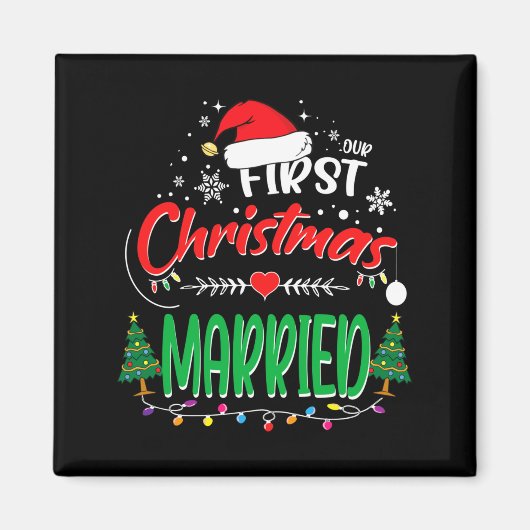 Our First Christmas Married Newlywed Mr And Mrs Magnet (Vorne)
