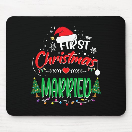 Our First Christmas Married Newlywed Mr And Mrs  Mousepad (Vorne)