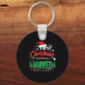 Our First Christmas Married Newlywed Mr And Mrs Schlüsselanhänger (Vorderseite)