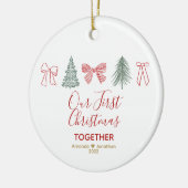 Our First Christmas Minimalist Bow & Tree Keramik Ornament (Links)