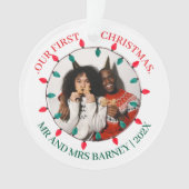 Our first Christmas Mr. and Mrs. newlywed elegant Ornament (Vorderseite)