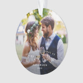 Our First Christmas Mr and Mrs Wedding Photo Ornament (Vorderseite)
