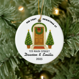 Our First Christmas New Home Custom Address Orname Keramik Ornament