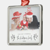 Our First Christmas New Parent Baby's Photo Ornament Aus Metall (Links)
