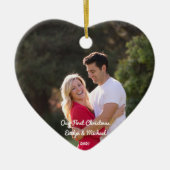 Our First Christmas Paar Foto von Ceramic Ornament (Vorne)