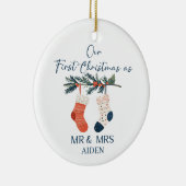 Our First Christmas | Personalized Holiday Keepsak Keramik Ornament (Rechts)