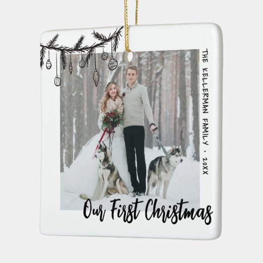 Our First Christmas Photo Keramikornament (Links)