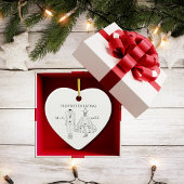 Our First Christmas Photo Wedding Dress Suit Cute Keramik Ornament