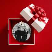 Our First Christmas Photo Wedding Dress Suit Cute Keramik Ornament