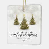 Our First Christmas Pine Tree Holiday Keramikornament (Links)