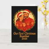 Our First Christmas Together 2025 Matching Couple Karte (Gelbe Blume)