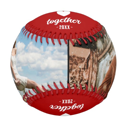 Our First Christmas Together 2 Photos Baseball (Vorderseite)