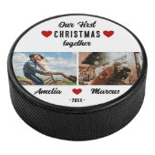 Our First Christmas Together 2 Photos Keepsake Eishockey Puck (3/4)