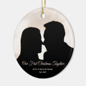 Our First Christmas Together Couple Silhouette Keramik Ornament (Links)
