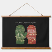 Our First Christmas Together Cozy Knitted  Wandteppich Mit Holzrahmen (Vorne)