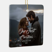 Our First Christmas Together Mr & Mrs Photo Keramikornament (Rechts)
