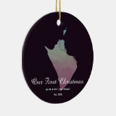 Our First Christmas Together Mr & Mrs Silhouette Keramik Ornament (Rechts)