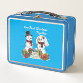 Our First Christmas Together | Newlywed Snowman  Metall Brotdose (Vorderseite)