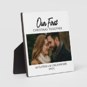 Our First Christmas Together Photo Minimal Modern Fotoplatte (Vorderseite)