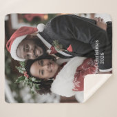 Our First Christmas Together Sherpa Blanket Photo Sherpadecke (Vorderseite (Horizontal))