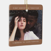 Our First Christmas Together White Snow Overlay Keramikornament (Rechts)