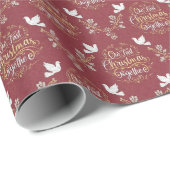 Our First Christmas Together Wrapping Paper Geschenkpapier (Rolleneckpunkt)