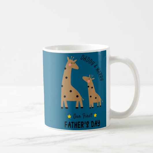 Our First Father's Day 2026, Funny Giraffe Gift Da Kaffeetasse (Rechts)