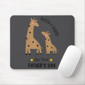 Our First Father's Day 2026, Funny Giraffe Gift Da Mousepad (Mit Mouse)
