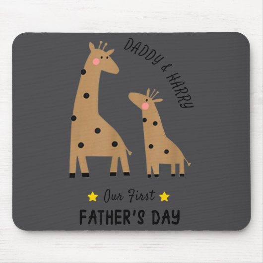 Our First Father's Day 2026, Funny Giraffe Gift Da Mousepad (Vorne)