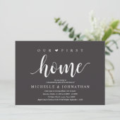 Our First Home Modern Rustic Housewarming party Einladung (Stehend Vorderseite)