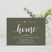Our First Home Modern Rustic Housewarming party Einladung (Stehend Vorderseite)