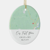 Our First Home Personalized Home Map Keramik Ornament (Rechts)