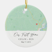 Our First Home Personalized Home Map Keramik Ornament (Vorne)