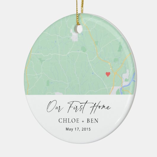 Our First Home Personalized Home Map Keramik Ornament (Links)