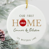 Our First Home Personalized Names Address Year Keramik Ornament