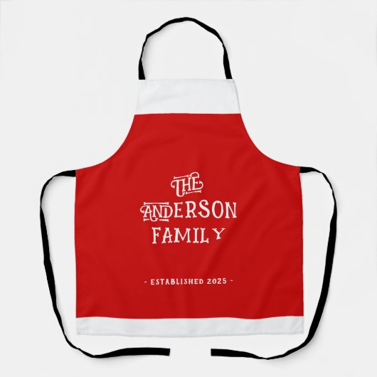 Our First Home Welcome Typography Red White Schürze (Vorderseite)