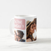 Our First Married Valentines Photo Collage Kaffeetasse (Vorderseite Links)