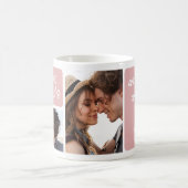 Our First Married Valentines Photo Collage Kaffeetasse (Mittel)