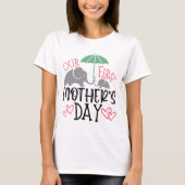 Our First Mother’s Day Elephant & Umbrella  T-Shirt (Vorderseite)