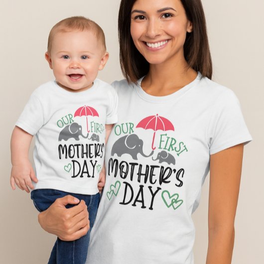 Our First Mother’s Day Elephant & Umbrella T-Shirt