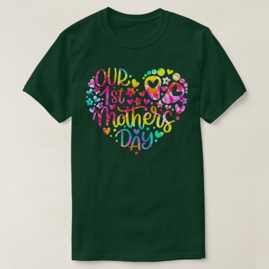 Our First Mother's Day Baby Mom Pregnancy Tye Dye  T-Shirt (Design vorne)