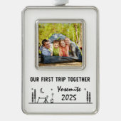 Our First Trip Together Yosemite 2025 Rahmen-Ornament Silber (Vorderseite)