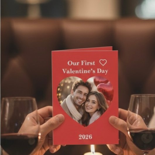 Our First Valentine’s Day Folded Greeting Card Karte