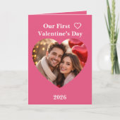 Our First Valentine’s Day Folded Greeting Card Karte (Vorderseite)